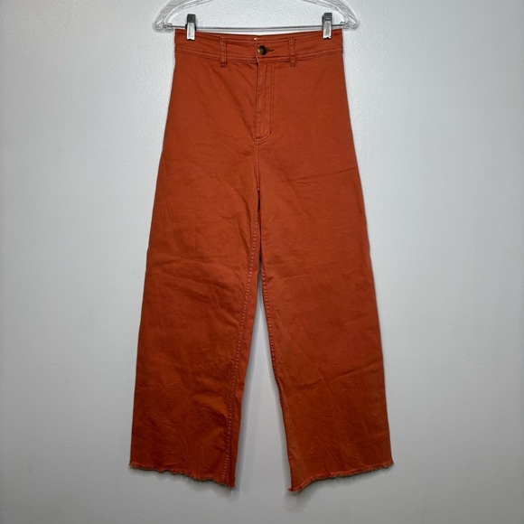 Billabong Free Fall High Rise Wide Leg Pant, Sz 27, Orange - Picture 3 of 11
